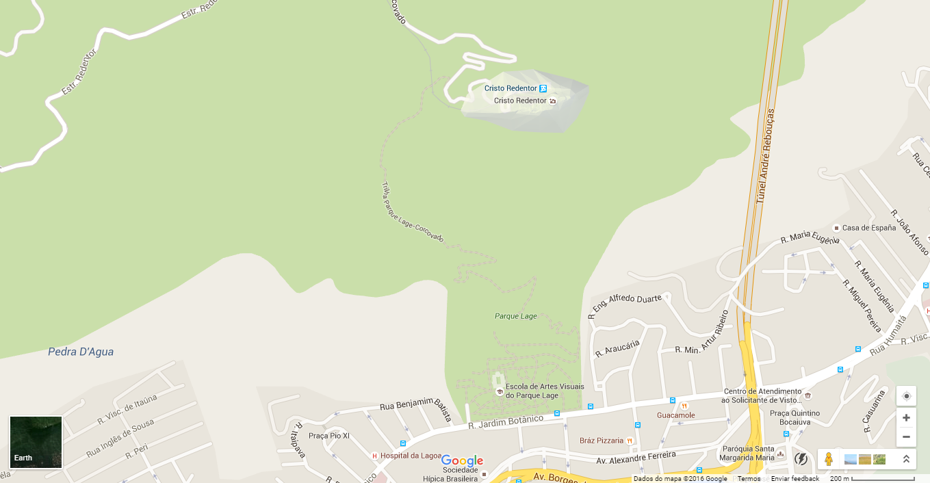 Mapa da Trilha Parque Lage x Corcovado